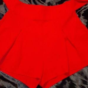 Red dress shorts